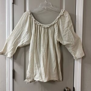 Women's Off-White Peasant Top